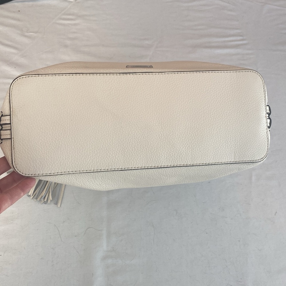 REBECCA MINKOFF Cream Ivory Leather Hobo Shoulder Bag EUC - Picture 8 of 15
